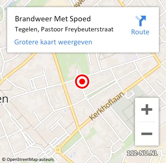 Locatie op kaart van de 112 melding: Brandweer Met Spoed Naar Tegelen, Pastoor Freybeuterstraat op 2 mei 2024 19:09