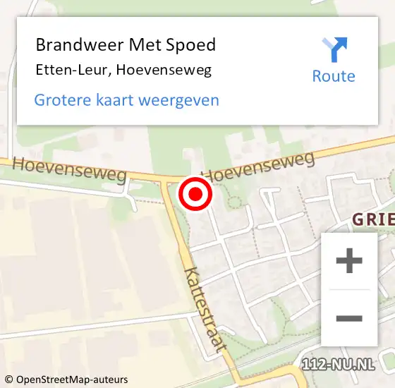 Locatie op kaart van de 112 melding: Brandweer Met Spoed Naar Etten-Leur, Hoevenseweg op 2 mei 2024 19:18