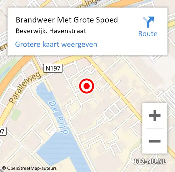 Locatie op kaart van de 112 melding: Brandweer Met Grote Spoed Naar Beverwijk, Havenstraat op 2 mei 2024 19:27