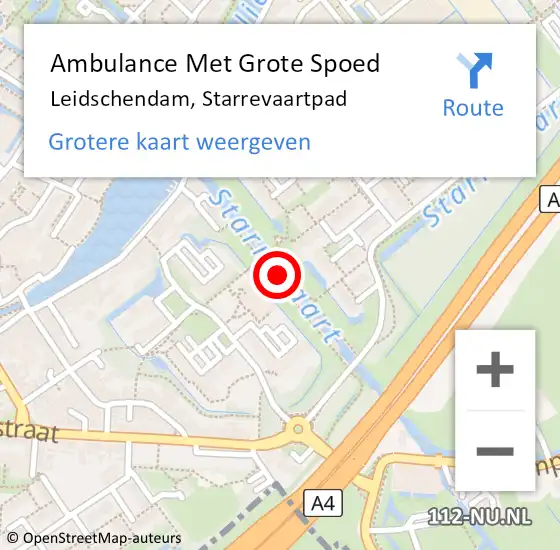 Locatie op kaart van de 112 melding: Ambulance Met Grote Spoed Naar Leidschendam, Starrevaartpad op 2 mei 2024 19:28