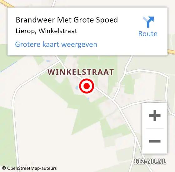 Locatie op kaart van de 112 melding: Brandweer Met Grote Spoed Naar Lierop, Winkelstraat op 2 mei 2024 19:29