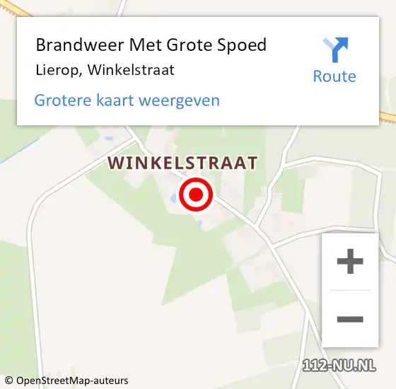 Locatie op kaart van de 112 melding: Brandweer Met Grote Spoed Naar Lierop, Winkelstraat op 2 mei 2024 19:34