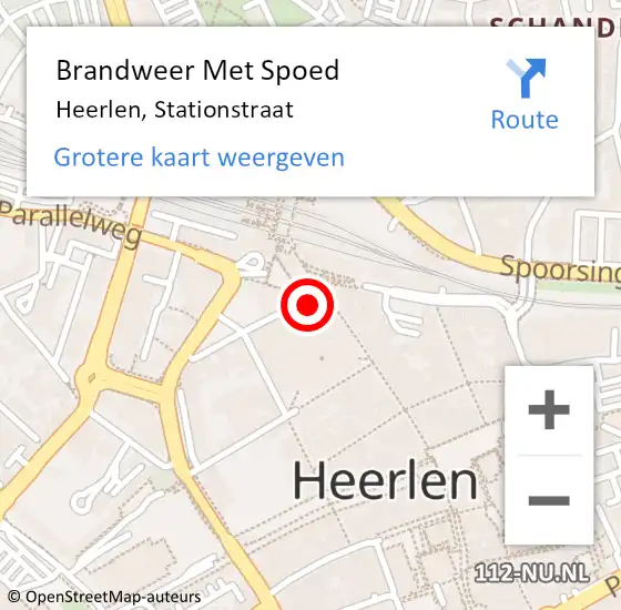 Locatie op kaart van de 112 melding: Brandweer Met Spoed Naar Heerlen, Stationstraat op 2 mei 2024 19:37