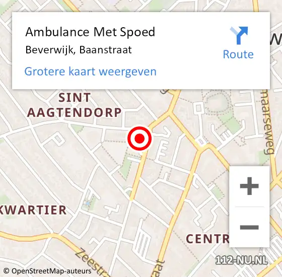 Locatie op kaart van de 112 melding: Ambulance Met Spoed Naar Beverwijk, Baanstraat op 2 mei 2024 19:44