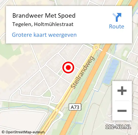 Locatie op kaart van de 112 melding: Brandweer Met Spoed Naar Tegelen, Holtmühlestraat op 2 mei 2024 19:50