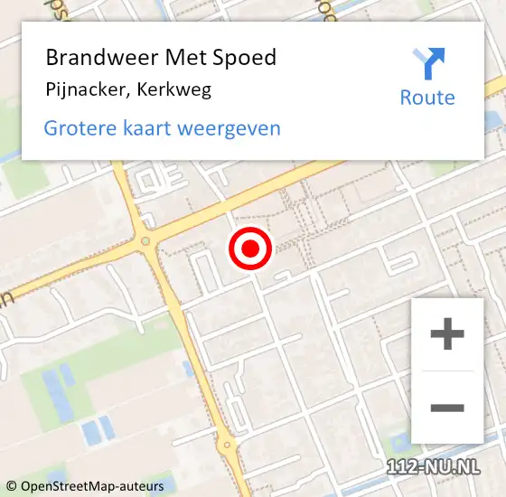 Locatie op kaart van de 112 melding: Brandweer Met Spoed Naar Pijnacker, Kerkweg op 2 mei 2024 19:51