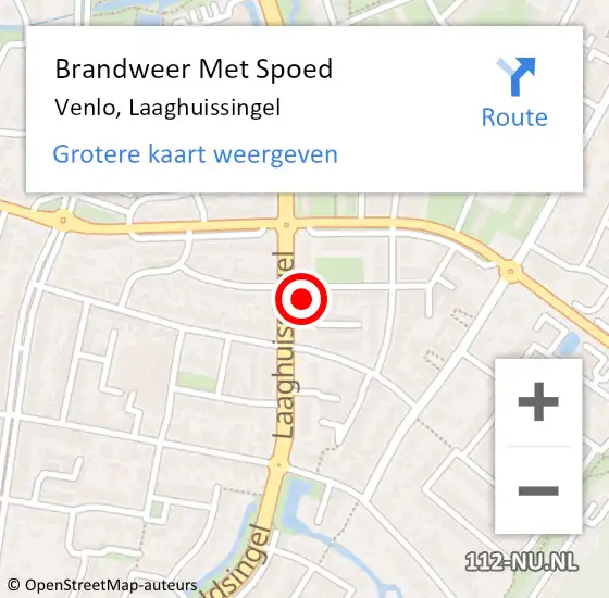 Locatie op kaart van de 112 melding: Brandweer Met Spoed Naar Venlo, Laaghuissingel op 2 mei 2024 19:53