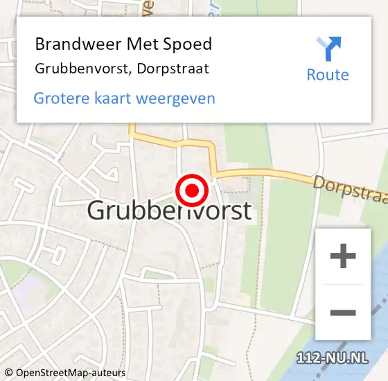 Locatie op kaart van de 112 melding: Brandweer Met Spoed Naar Grubbenvorst, Dorpstraat op 2 mei 2024 20:02