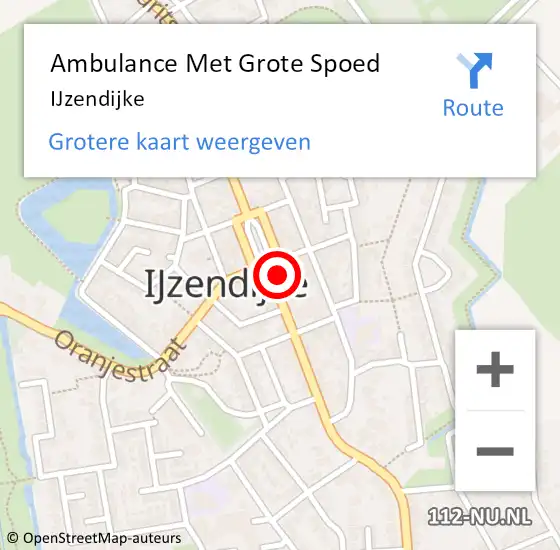 Locatie op kaart van de 112 melding: Ambulance Met Grote Spoed Naar IJzendijke op 2 mei 2024 20:03