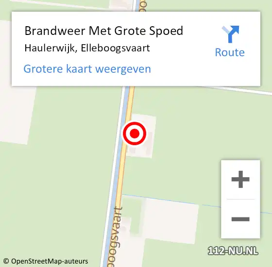 Locatie op kaart van de 112 melding: Brandweer Met Grote Spoed Naar Haulerwijk, Elleboogsvaart op 2 mei 2024 20:19