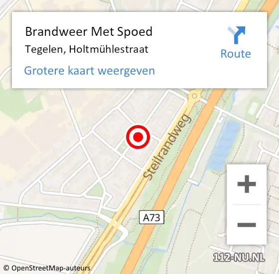 Locatie op kaart van de 112 melding: Brandweer Met Spoed Naar Tegelen, Holtmühlestraat op 2 mei 2024 20:24