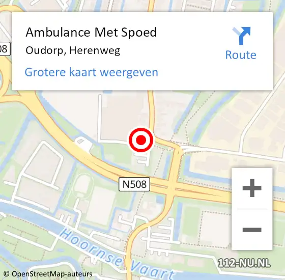 Locatie op kaart van de 112 melding: Ambulance Met Spoed Naar Oudorp, Herenweg op 4 oktober 2014 14:00