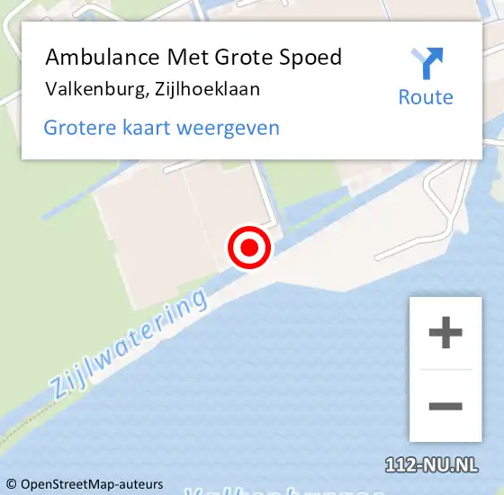 Locatie op kaart van de 112 melding: Ambulance Met Grote Spoed Naar Valkenburg, Zijlhoeklaan op 2 mei 2024 20:33