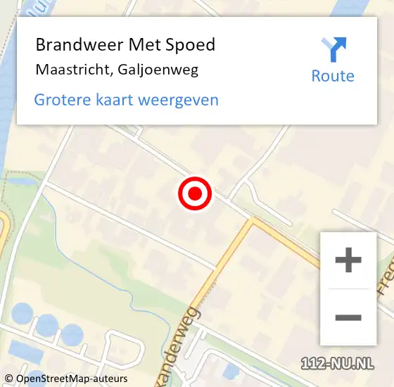 Locatie op kaart van de 112 melding: Brandweer Met Spoed Naar Maastricht, Galjoenweg op 2 mei 2024 20:50