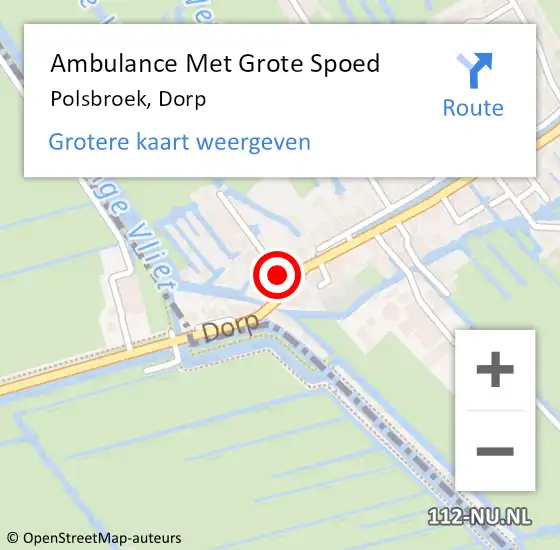 Locatie op kaart van de 112 melding: Ambulance Met Grote Spoed Naar Polsbroek, Dorp op 2 mei 2024 21:16