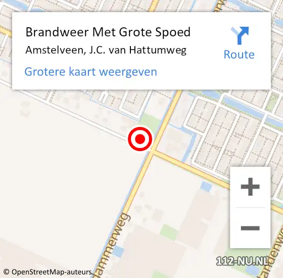 Locatie op kaart van de 112 melding: Brandweer Met Grote Spoed Naar Amstelveen, J.C. van Hattumweg op 2 mei 2024 21:23