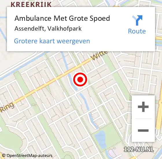 Locatie op kaart van de 112 melding: Ambulance Met Grote Spoed Naar Assendelft, Valkhofpark op 2 mei 2024 21:50