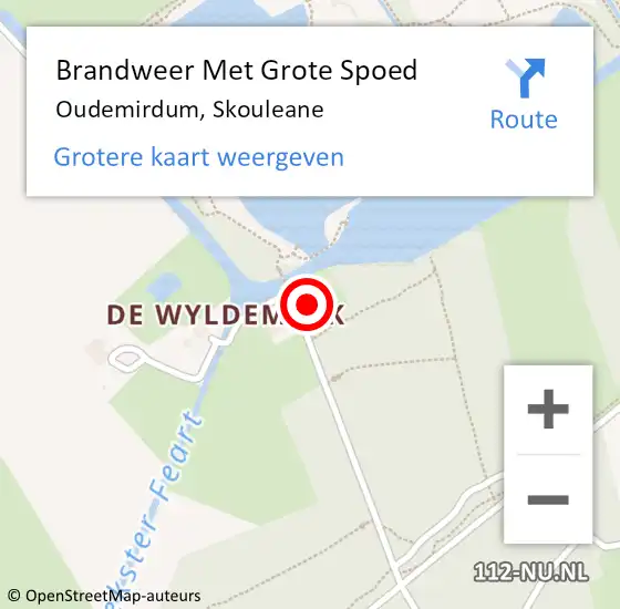 Locatie op kaart van de 112 melding: Brandweer Met Grote Spoed Naar Oudemirdum, Skouleane op 2 mei 2024 21:50