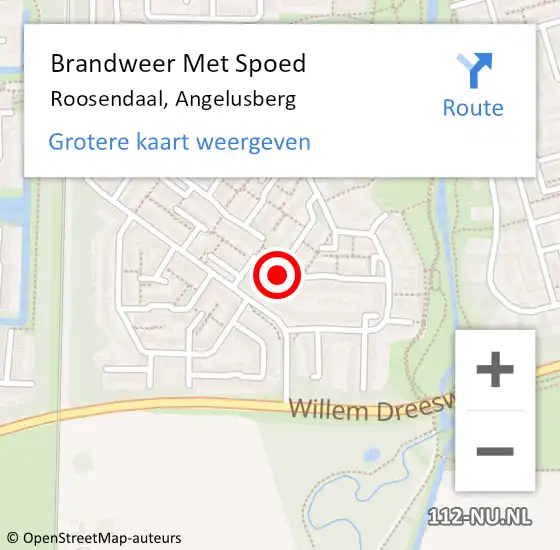 Locatie op kaart van de 112 melding: Brandweer Met Spoed Naar Roosendaal, Angelusberg op 2 mei 2024 22:11