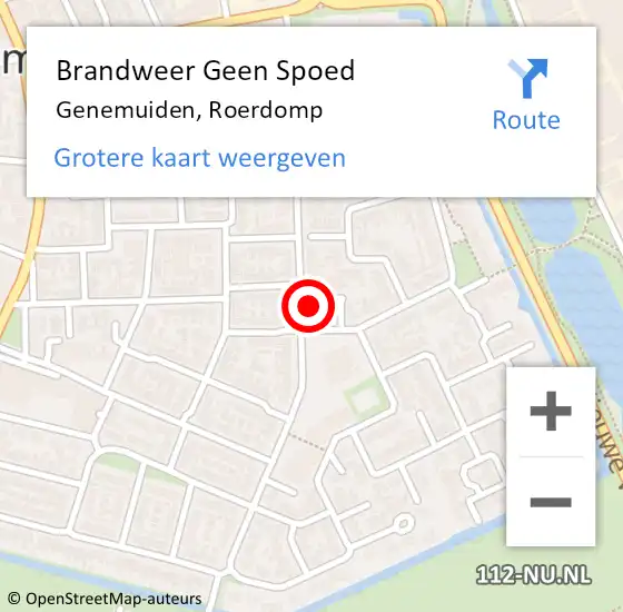 Locatie op kaart van de 112 melding: Brandweer Geen Spoed Naar Genemuiden, Roerdomp op 2 mei 2024 23:01