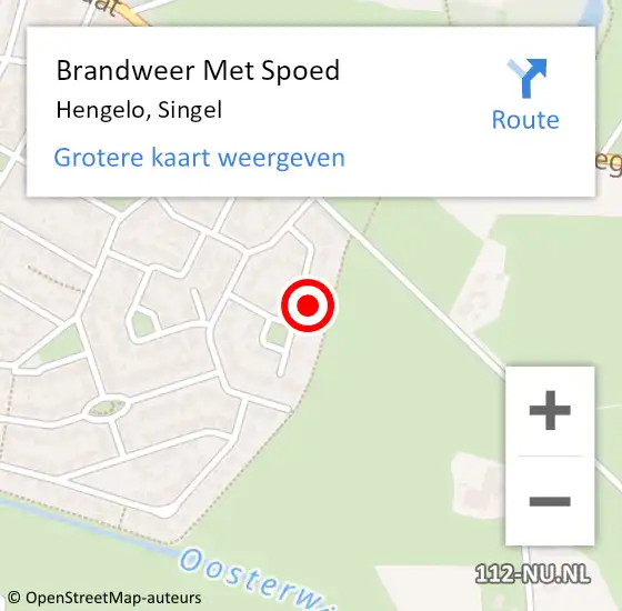 Locatie op kaart van de 112 melding: Brandweer Met Spoed Naar Hengelo, Singel op 2 mei 2024 23:03