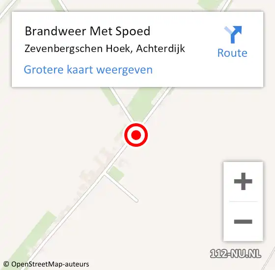 Locatie op kaart van de 112 melding: Brandweer Met Spoed Naar Zevenbergschen Hoek, Achterdijk op 2 mei 2024 23:36