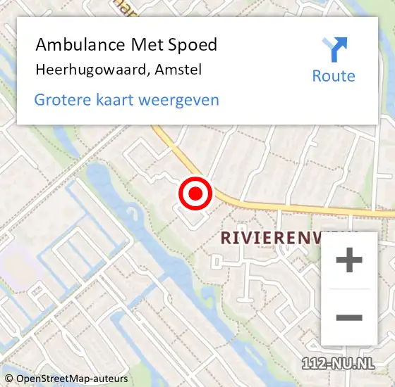 Locatie op kaart van de 112 melding: Ambulance Met Spoed Naar Heerhugowaard, Amstel op 3 mei 2024 00:14