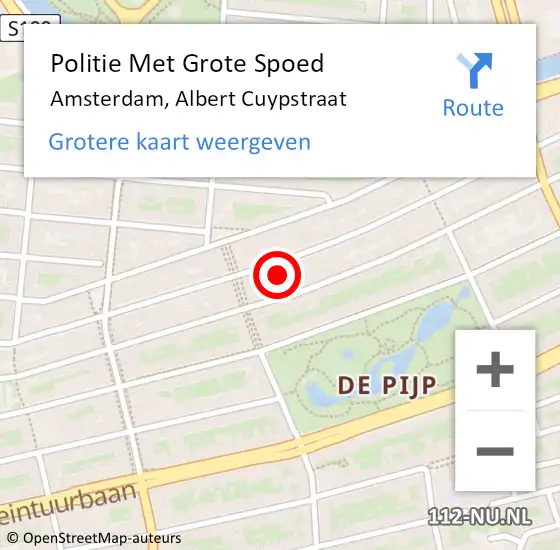 Locatie op kaart van de 112 melding: Politie Met Grote Spoed Naar Amsterdam, Albert Cuypstraat op 3 mei 2024 00:59