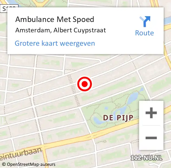Locatie op kaart van de 112 melding: Ambulance Met Spoed Naar Amsterdam, Albert Cuypstraat op 3 mei 2024 01:00