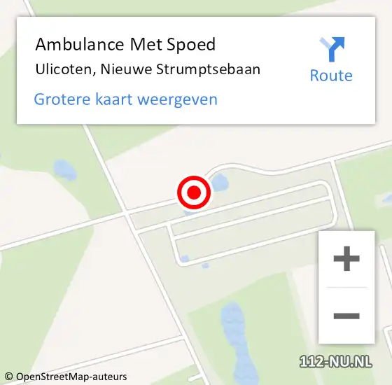 Locatie op kaart van de 112 melding: Ambulance Met Spoed Naar Ulicoten, Nieuwe Strumptsebaan op 4 oktober 2014 14:20