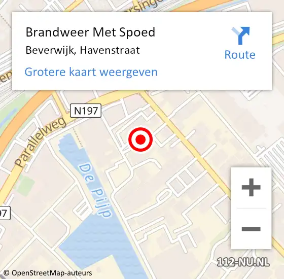 Locatie op kaart van de 112 melding: Brandweer Met Spoed Naar Beverwijk, Havenstraat op 3 mei 2024 02:03