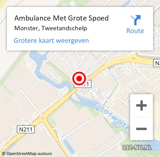 Locatie op kaart van de 112 melding: Ambulance Met Grote Spoed Naar Monster, Tweetandschelp op 3 mei 2024 02:05