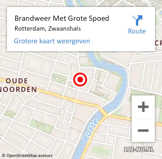 Locatie op kaart van de 112 melding: Brandweer Met Grote Spoed Naar Rotterdam, Zwaanshals op 3 mei 2024 02:16