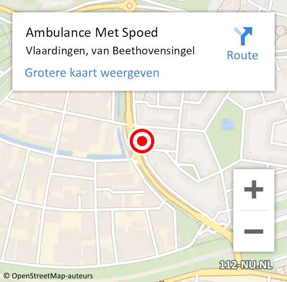 Locatie op kaart van de 112 melding: Ambulance Met Spoed Naar Vlaardingen, van Beethovensingel op 3 mei 2024 03:31