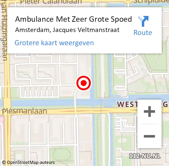 Locatie op kaart van de 112 melding: Ambulance Met Zeer Grote Spoed Naar Amsterdam, Jacques Veltmanstraat op 3 mei 2024 04:14