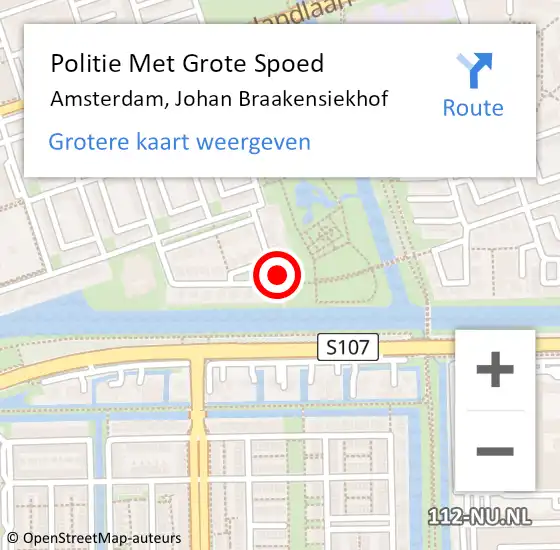 Locatie op kaart van de 112 melding: Politie Met Grote Spoed Naar Amsterdam, Johan Braakensiekhof op 3 mei 2024 04:22