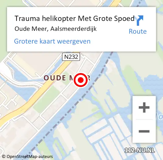 Locatie op kaart van de 112 melding: Trauma helikopter Met Grote Spoed Naar Oude Meer, Aalsmeerderdijk op 3 mei 2024 04:30
