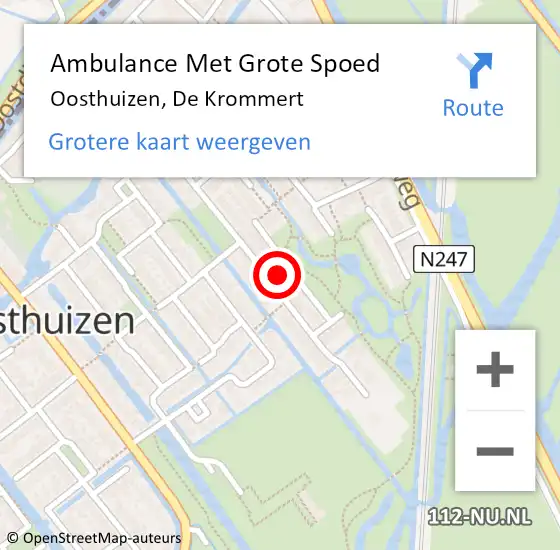 Locatie op kaart van de 112 melding: Ambulance Met Grote Spoed Naar Oosthuizen, De Krommert op 3 mei 2024 05:09