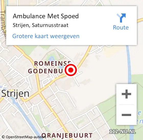 Locatie op kaart van de 112 melding: Ambulance Met Spoed Naar Strijen, Saturnusstraat op 3 mei 2024 05:38