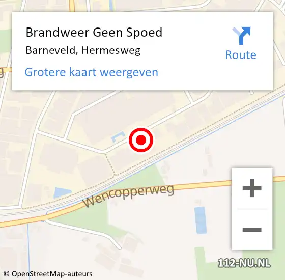 Locatie op kaart van de 112 melding: Brandweer Geen Spoed Naar Barneveld, Hermesweg op 3 mei 2024 06:04