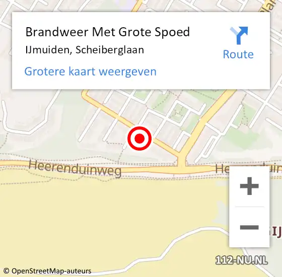 Locatie op kaart van de 112 melding: Brandweer Met Grote Spoed Naar IJmuiden, Scheiberglaan op 3 mei 2024 06:10