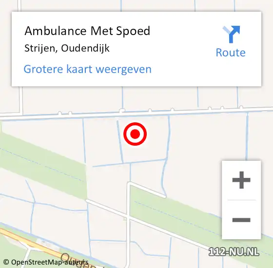 Locatie op kaart van de 112 melding: Ambulance Met Spoed Naar Strijen, Oudendijk op 3 mei 2024 06:13