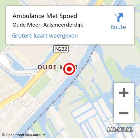 Locatie op kaart van de 112 melding: Ambulance Met Spoed Naar Oude Meer, Aalsmeerderdijk op 3 mei 2024 07:43