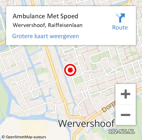 Locatie op kaart van de 112 melding: Ambulance Met Spoed Naar Wervershoof, Raiffeisenlaan op 3 mei 2024 08:31