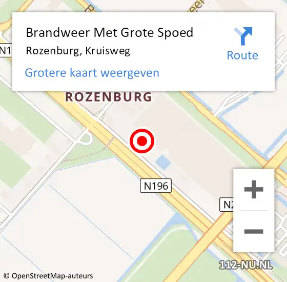Locatie op kaart van de 112 melding: Brandweer Met Grote Spoed Naar Rozenburg, Kruisweg op 3 mei 2024 09:26