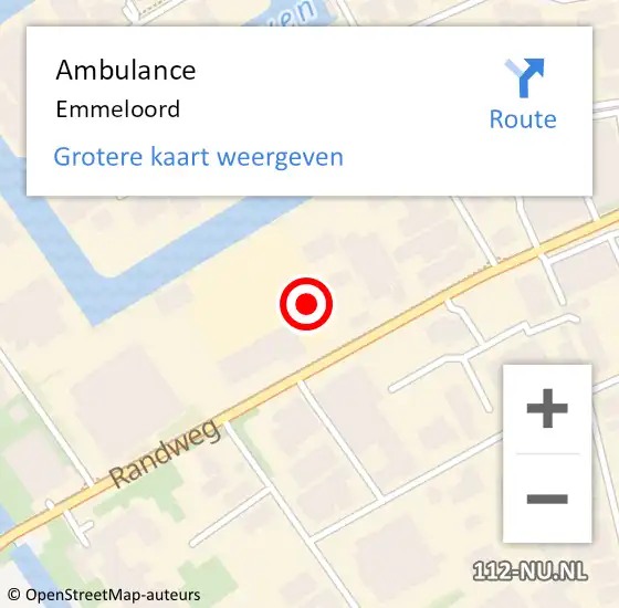 Locatie op kaart van de 112 melding: Ambulance Emmeloord op 3 mei 2024 09:56
