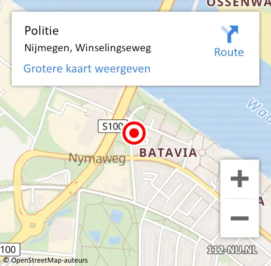Locatie op kaart van de 112 melding: Politie Nijmegen, Winselingseweg op 3 mei 2024 10:38