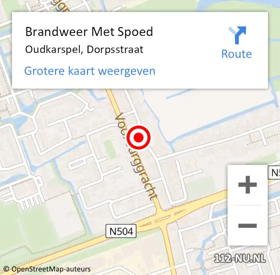 Locatie op kaart van de 112 melding: Brandweer Met Spoed Naar Oudkarspel, Dorpsstraat op 3 mei 2024 10:39