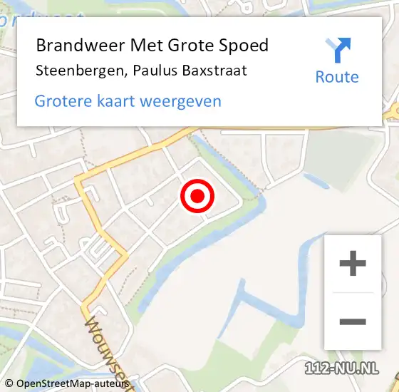 Locatie op kaart van de 112 melding: Brandweer Met Grote Spoed Naar Steenbergen, Paulus Baxstraat op 3 mei 2024 10:46