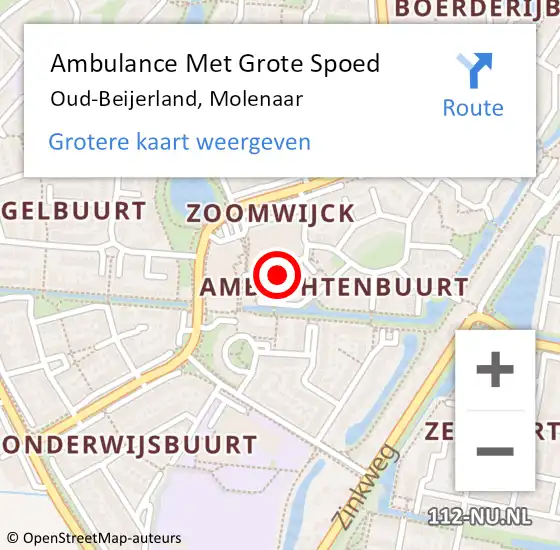 Locatie op kaart van de 112 melding: Ambulance Met Grote Spoed Naar Oud-Beijerland, Molenaar op 3 mei 2024 10:51